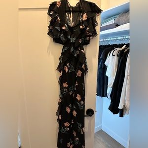 Nicholas long floral cut out dress